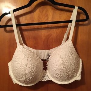 Aerie White Lace Push-Up Bra